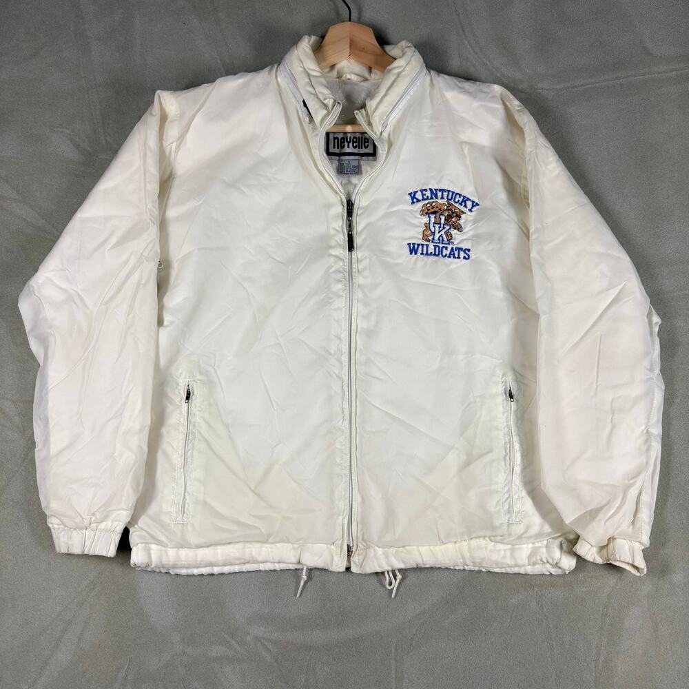 Vintage Kentucky‎ Wildcats Jacket Small Neyelle Embroidered NCAA White Full Zip